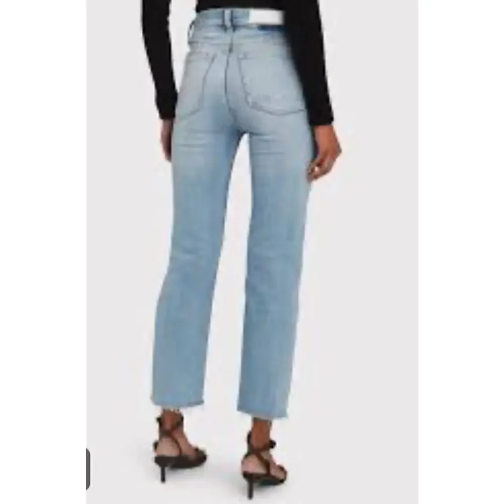 RE/DONE Women's 70s Ultra High Rise Stove Pipe Ankle Denim Jeans Sz 24 Blue NWT